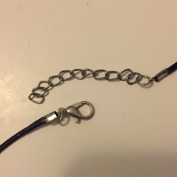 Orange Flower Black Cord and Silver Clasp Set - Picture 6 of 12